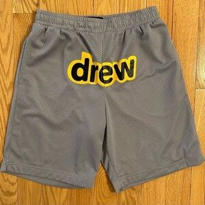 Drew House Justin Bieber Mesh Gym Shorts Gray w. Yellow Logo S